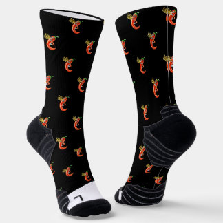 Funny Spicy Chili On Fire Pattern Socks