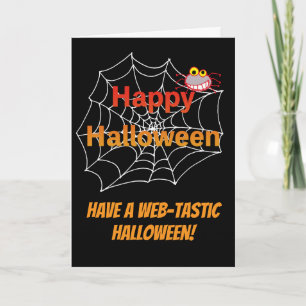 Funny Spider on Halloween Web Card
