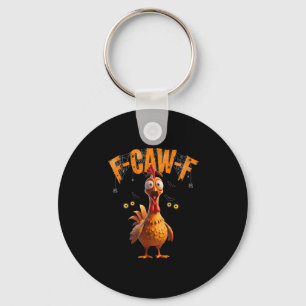 Funny Spider Web Chicken F-caw-f  Keychain