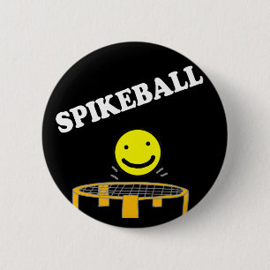 Funny Spikeball Net with Smile Face Art 2 Inch Round Button