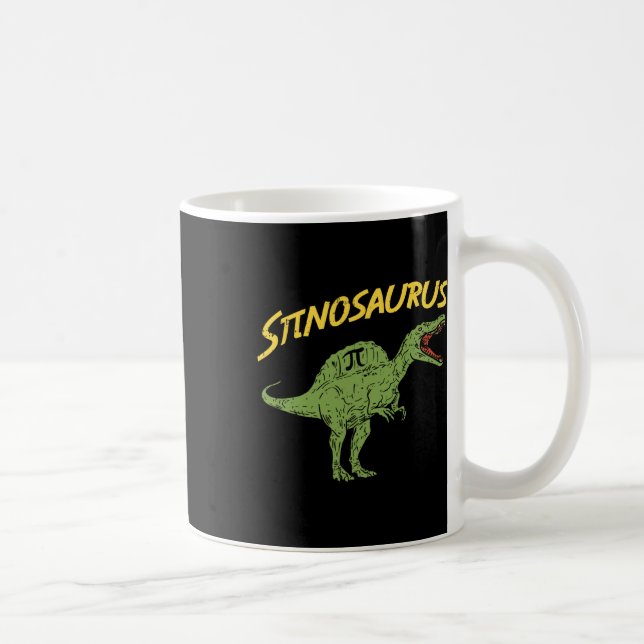 Funny Spinosaurus Pi Day Shirt Math Dinosaur Gift  Coffee Mug (Right)