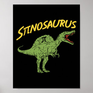 Funny Spinosaurus Pi Day Shirt Math Dinosaur Gift  Poster