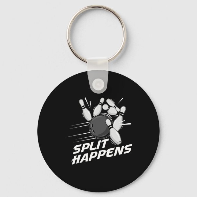 Funny Split Happens Bowling Team Bowling Squad Spl Keychain (Front)