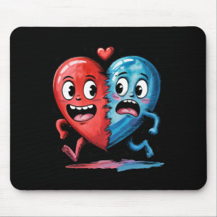 Funny Split Heart Valentine's Day For Men, Women,  Mouse Pad