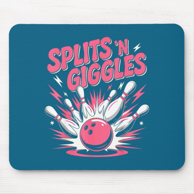 Funny Splits 'n Giggles Bowling Artwork Mouse Pad (Front)