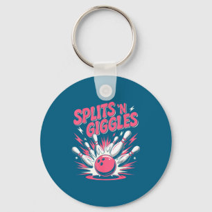 Funny Splits 'n Giggles Bowling Graphic Art Keychain
