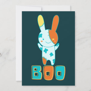 Funny Spooky Cute Halloween Kawaii Boo Bunny  Invitation