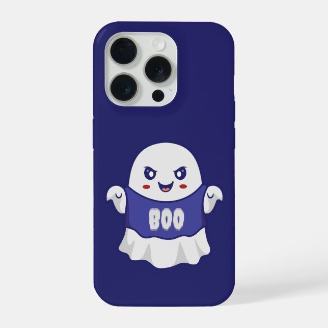 Funny Spooky Ghost Illustration Design iPhone Case (Back)