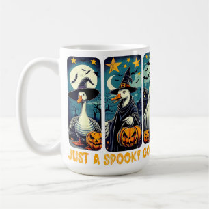 Funny Spooky Goose Halloween Witch Pumpkin Art Coffee Mug