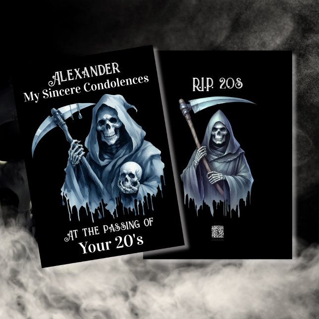 Funny Spooky Grim Reaper 30th Birthday for Him Card (Creator Uploaded)