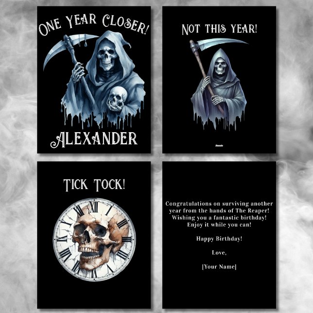 Funny Spooky Grim Reaper for Him Birthday Card (Creator Uploaded)