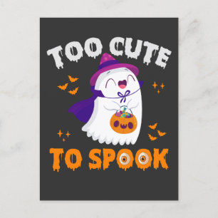 Funny Spooky Groovy Halloween Too Cute to Spooky   Postcard
