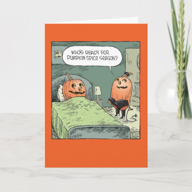 Funny Spooky Halloween Card - Spicy Pumpkins (Front)