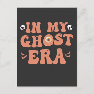 Funny Spooky Halloween In my Ghost Era Gothic Bat Postcard