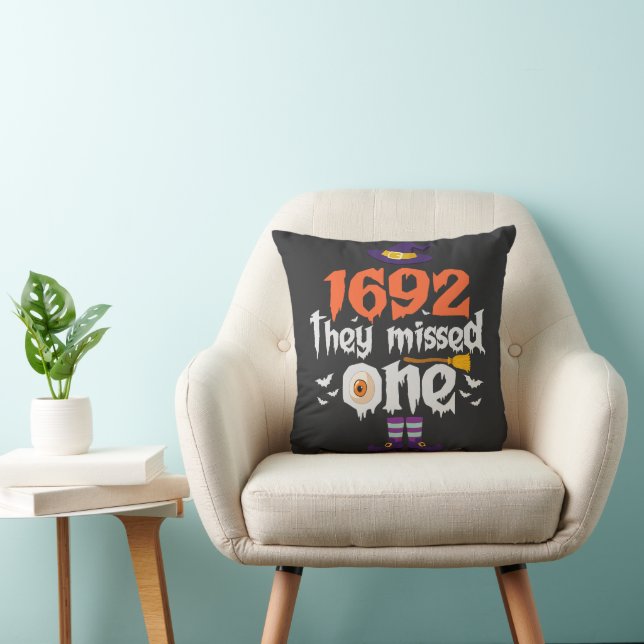 Funny Spooky Halloween Witch They Missed one Gift  Throw Pillow (Chair)