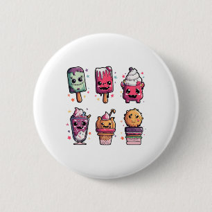 Funny Spooky Horror Halloween Ice Cream Summer Tod 2 Inch Round Button