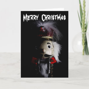 Funny Spooky Nutcracker Portrait Holiday Card