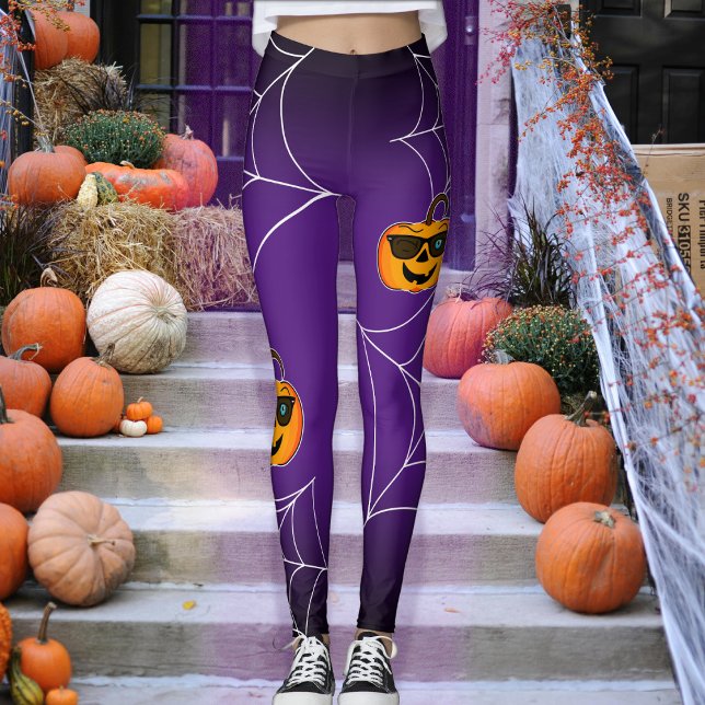 Funny Spooky Pumpkin iconic winkS Leggings (Celebrate Halloween with this unique and spooky leggings!)