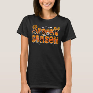 Funny Spooky Season Retro Pumpkin Happy Halloween_ T-Shirt