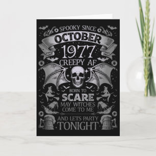 Funny Spooky Since October 1977 Halloween Birthday Card