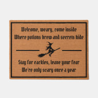 Funny Spooky Witch Rustic Brown Minimalist