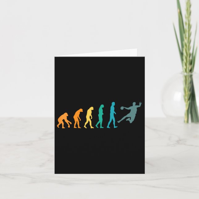 Funny Sport Evolution Handball  Card (Front)
