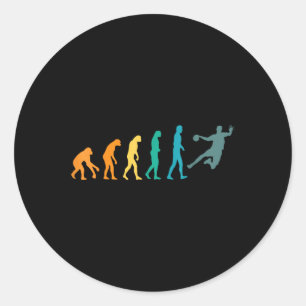 Funny Sport Evolution Handball Classic Round Sticker