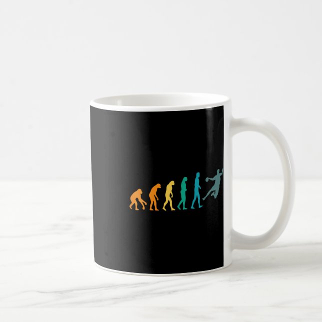 Funny Sport Evolution Handball  Coffee Mug (Right)