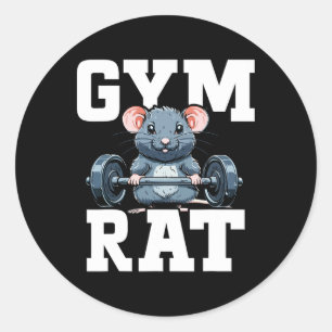 Funny Sport Gym Rat Fitness Bodybuilding Classic Round Sticker