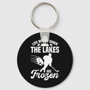 Funny Sport Pond Hockey Player (1) Keychain