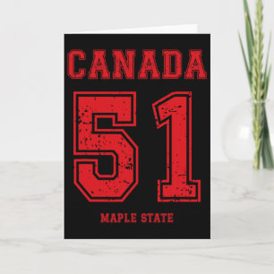 Funny Sport-style Canada 51st Maple State. Usa Tea Card