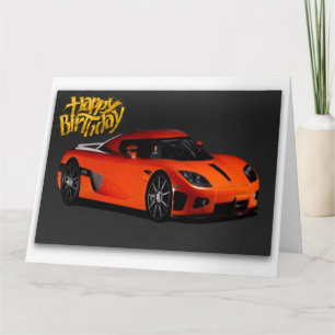 Funny Sport voiture Jumbo carte d'anniversaire