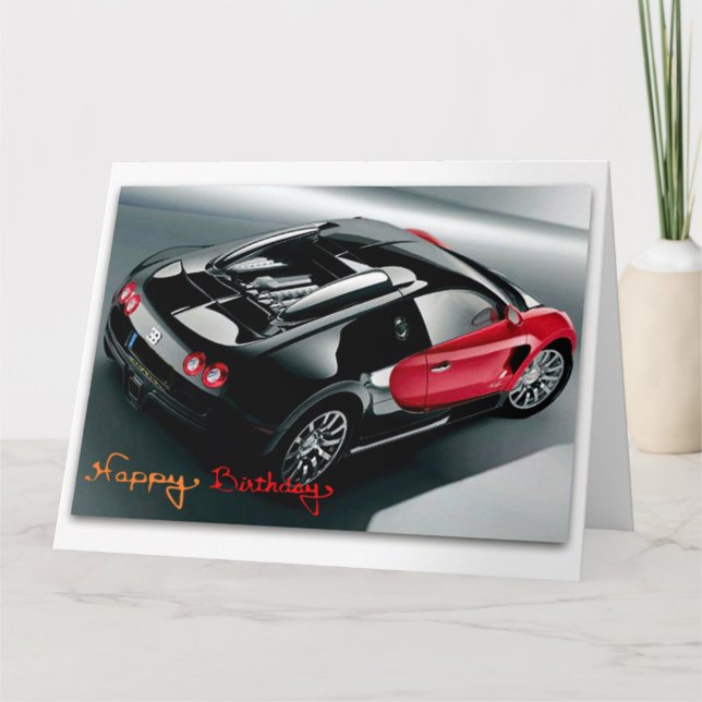 Funny Sport voiture Jumbo carte d'anniversaire (Devant)