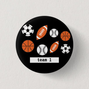 Funny Sports Ball 1 Inch Round Button