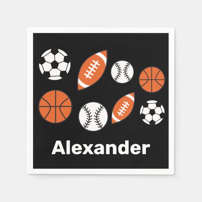 Funny Sports Balls Napkin (Front)