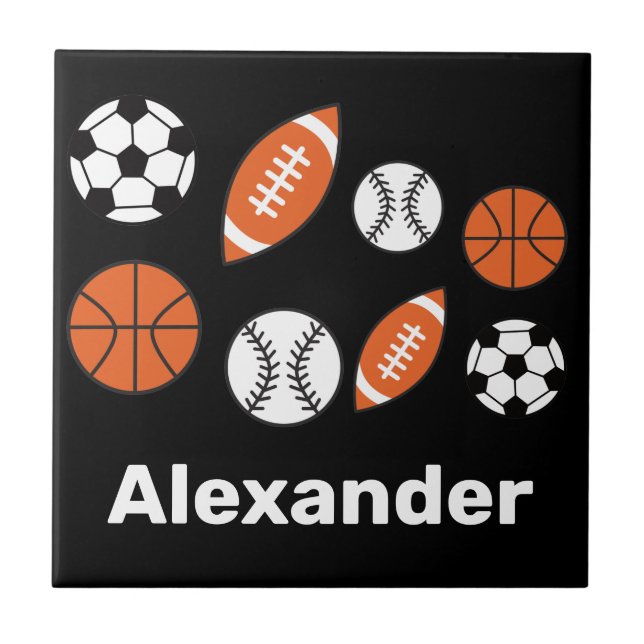Funny Sports Balls Tile (Front)