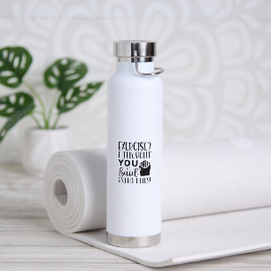 Funny Sports Exercise Humor Fries Quote Water Bottle