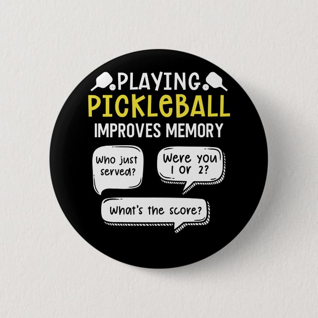 Funny Sports Pickleball Player 2 Inch Round Button (Front)