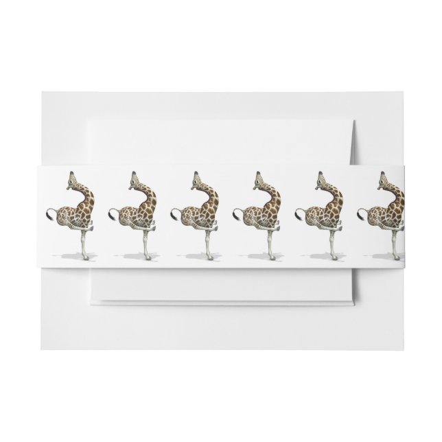 Funny Sporty Giraffe Invitation Belly Band (Front Example)