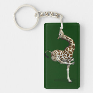 Funny Sporty Giraffe Keychain
