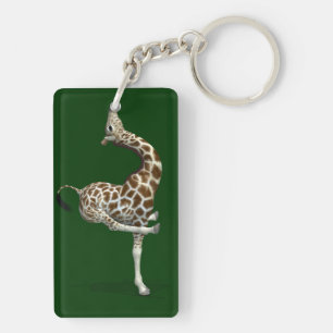 Funny Sporty Giraffe Keychain