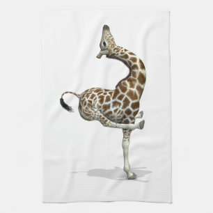Funny Sporty Giraffe Kitchen Towel