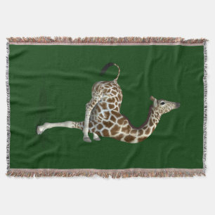 Funny Sporty Giraffe Throw Blanket