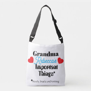 Funny Sporty Grandma's Things Personalized Name Crossbody Bag