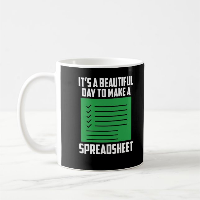 Funny Spreadsheet Accounting CPA Bookkeeping Humou Coffee Mug (Left)