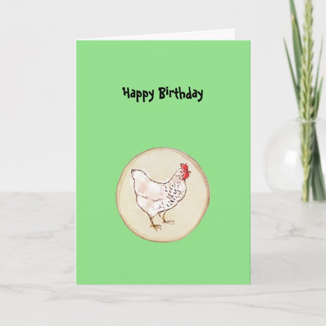 Funny Spring Chicken Birthday Card (Front)