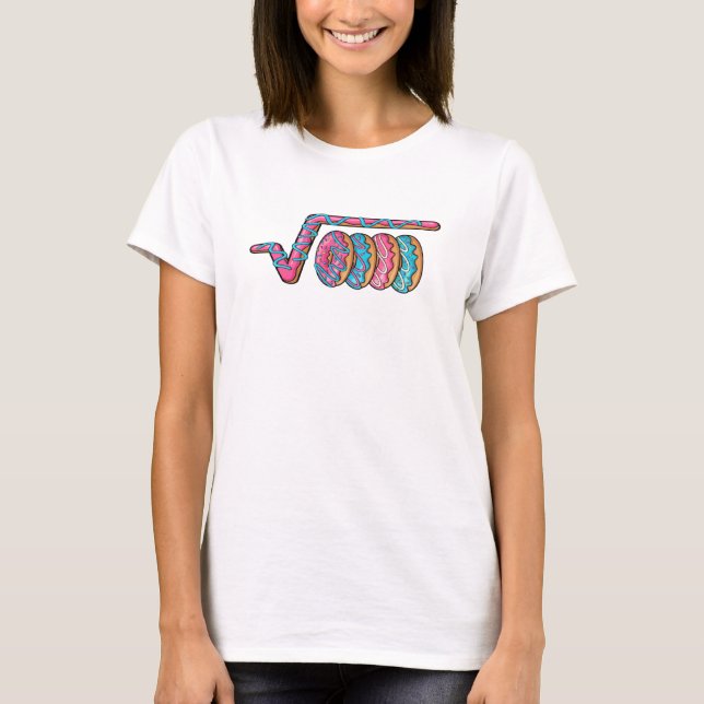 Funny Square Root 4489 Funny 67 Math doughnuts Mem T-Shirt (Front)