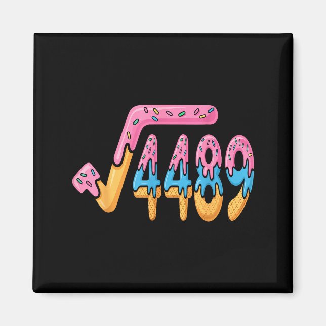 Funny Square Root 4489 Funny 67 Math Ice Cream Mem Magnet (Front)