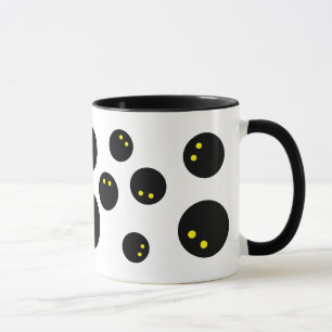 Funny squash ball print coffee mug gift for player