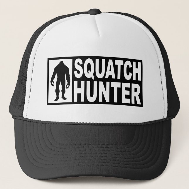 Funny SQUATCH HUNTER Hat - Finding Bigfoot Edition (Front)